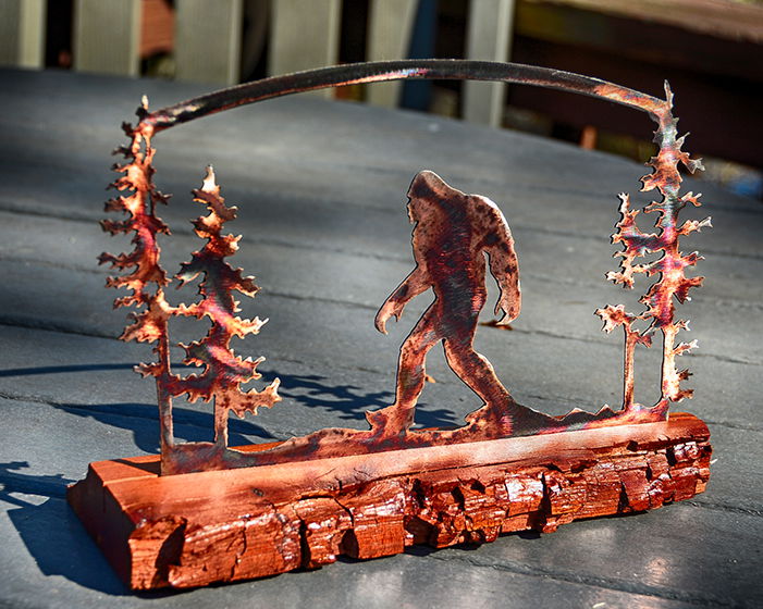 Heat Treated Metal, Live Edge Barnwood Cryptid Designs