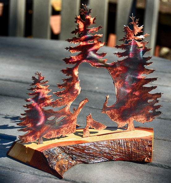 Heat Treated Metal, Live Edge Barnwood Cryptid Designs