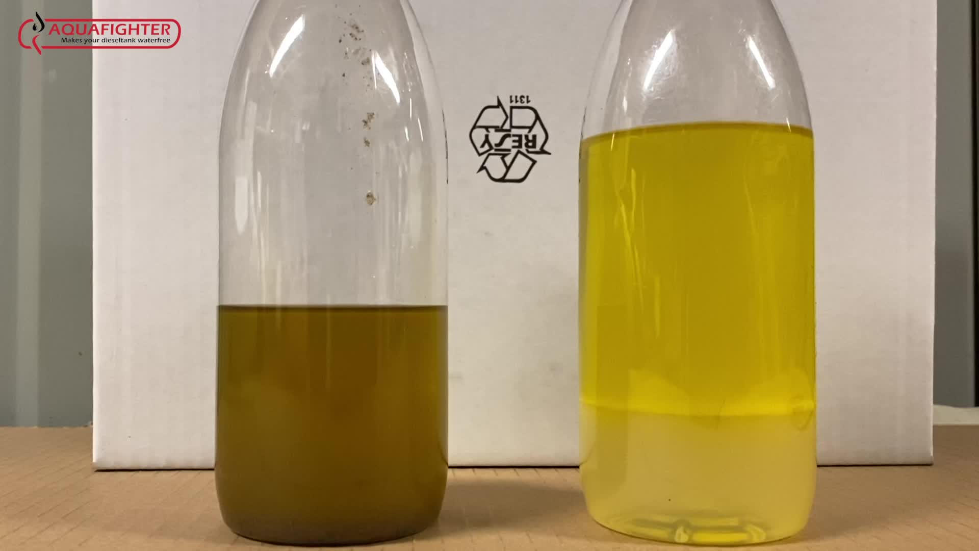 Live demonstration showing how Aquafighter cleans dirty fuel