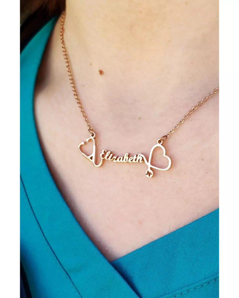 Personalized stethoscope heart necklace klozetgoals