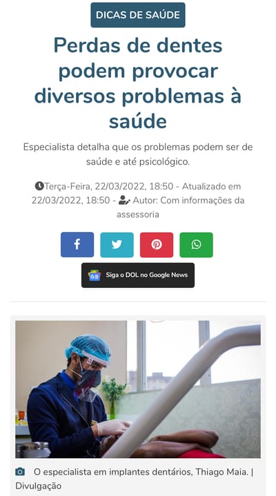 Perdas de dentes podem provocar diversos problemas à saúde.