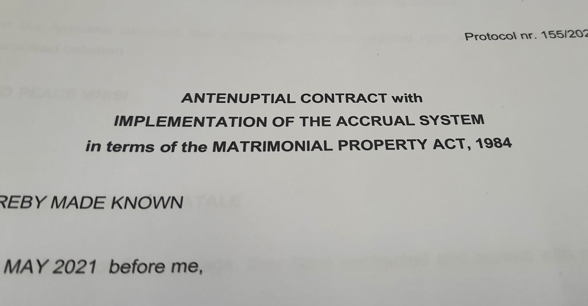 Antenuptial Contract header