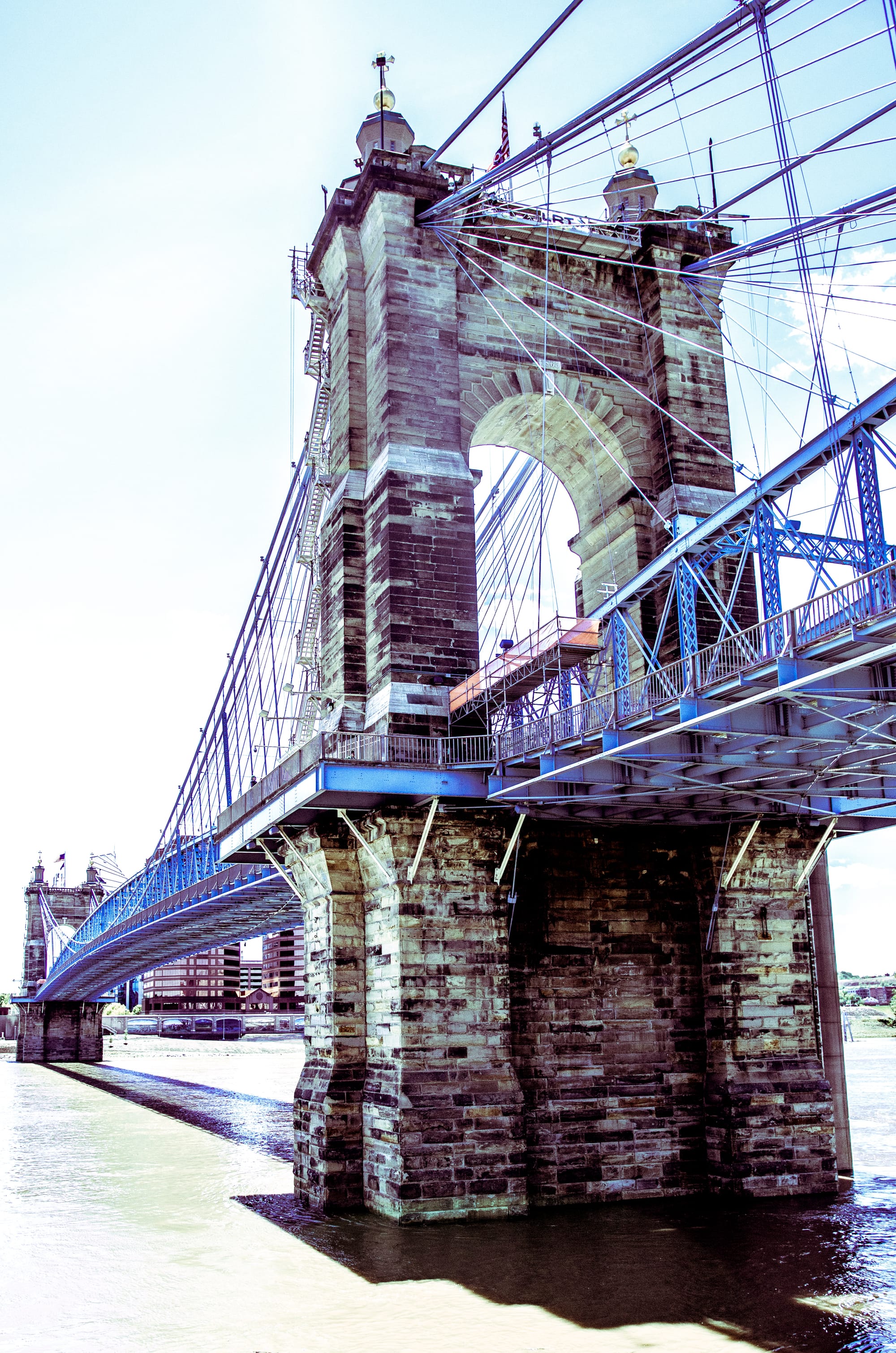 ROEBLING SUSPENSION BRIDGE VIEW FROM CINCINNATI