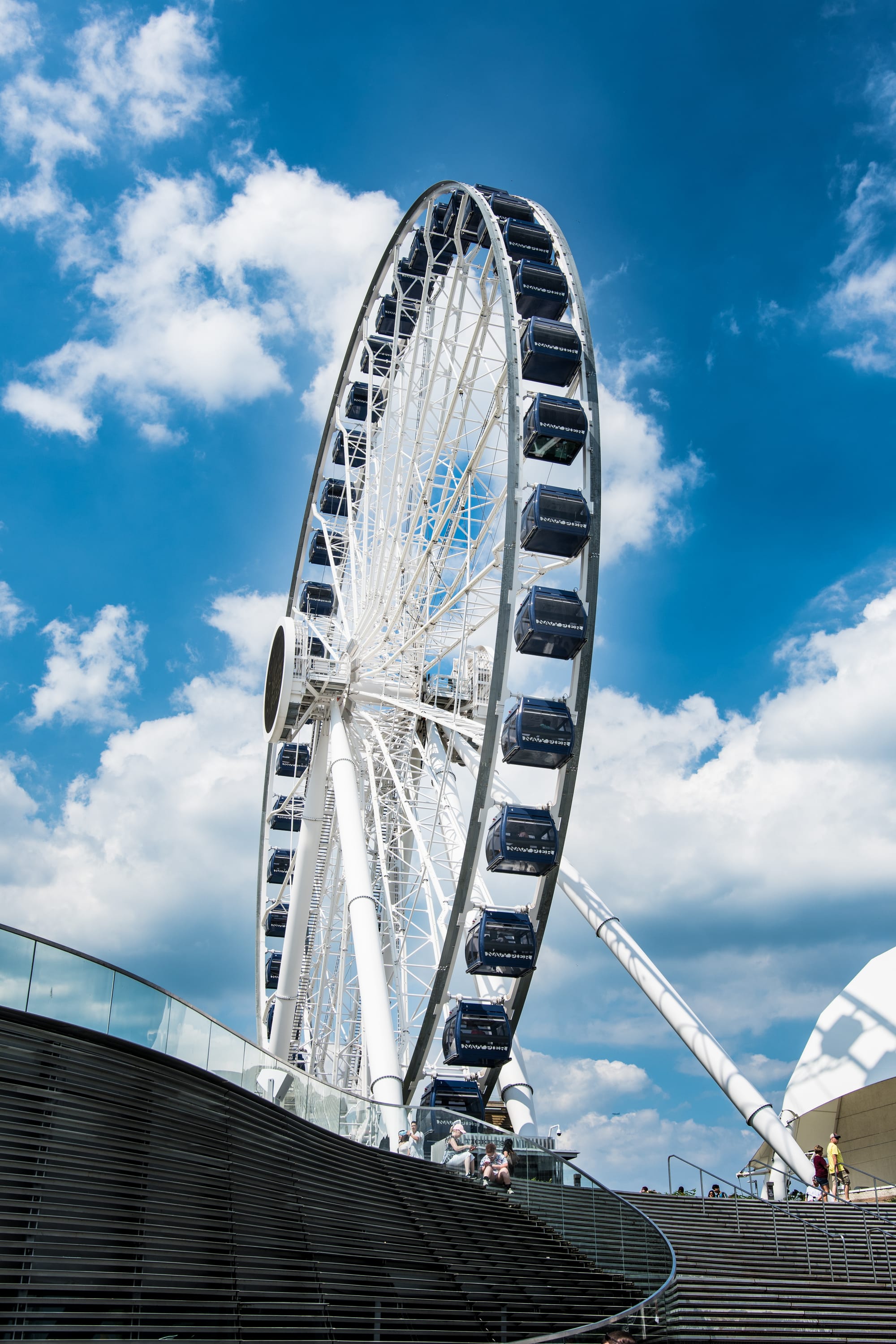 A STILLED FERRIS WHEEL AT NAVY PIER CHICAGO