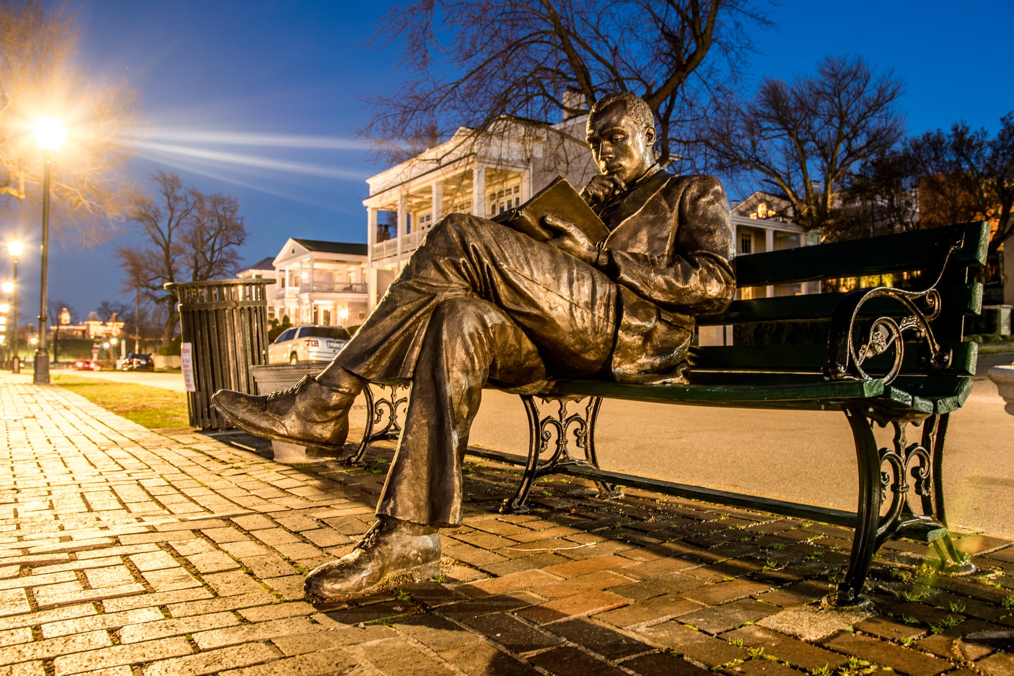 JAMES BRADLEY STATUE ON THE OHIO RIVERFRONT IN COVINGTON, KY