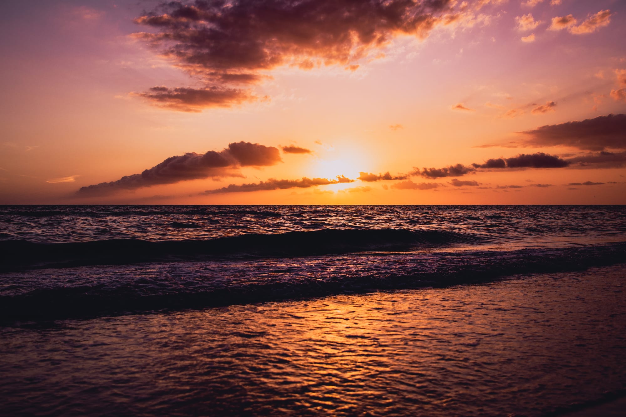 COLORFULL SUNSET ON THE BEACH MARCO ISLAND, FL