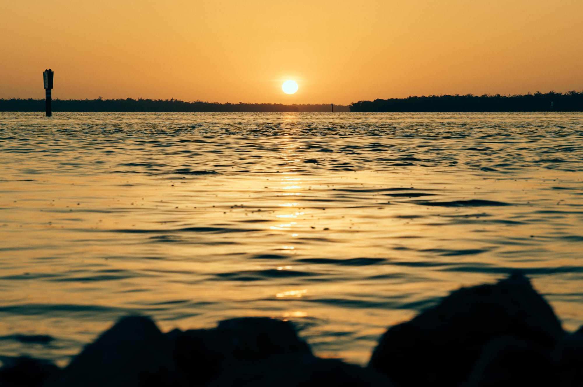 SUNRISE OVER OCEAN IN MARCO ISLAND, FL