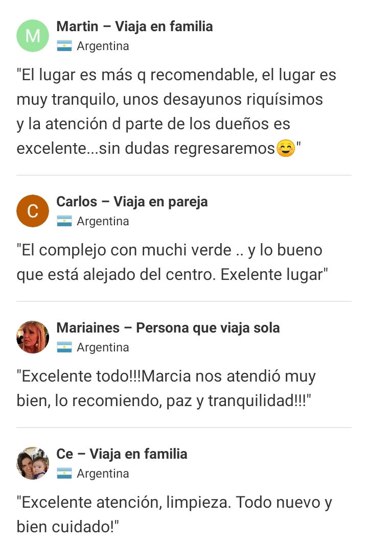 Comentarios de nuestros huéspedes