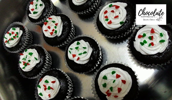 Dark Chocolate Topped with Cream Cheese