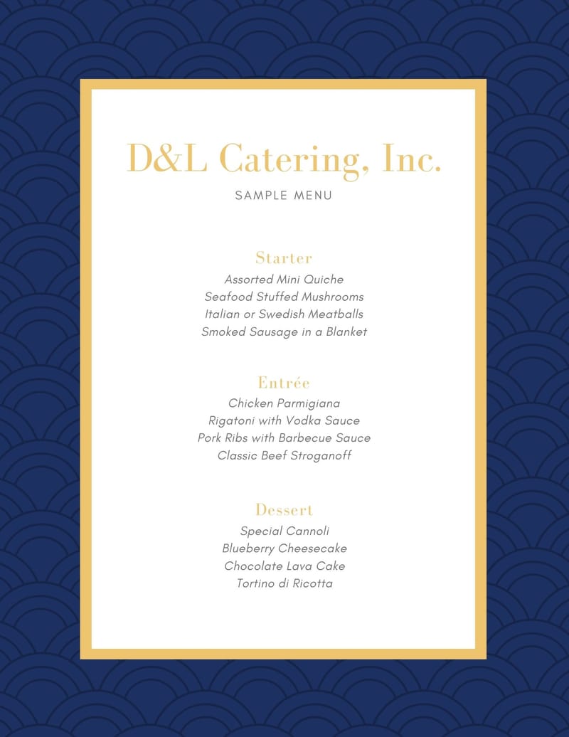 SAMPLE MENU