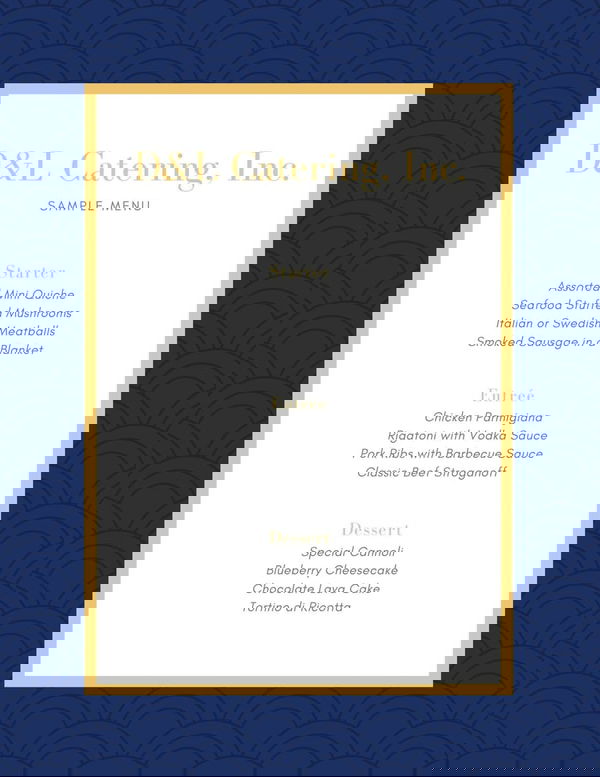 SAMPLE MENU