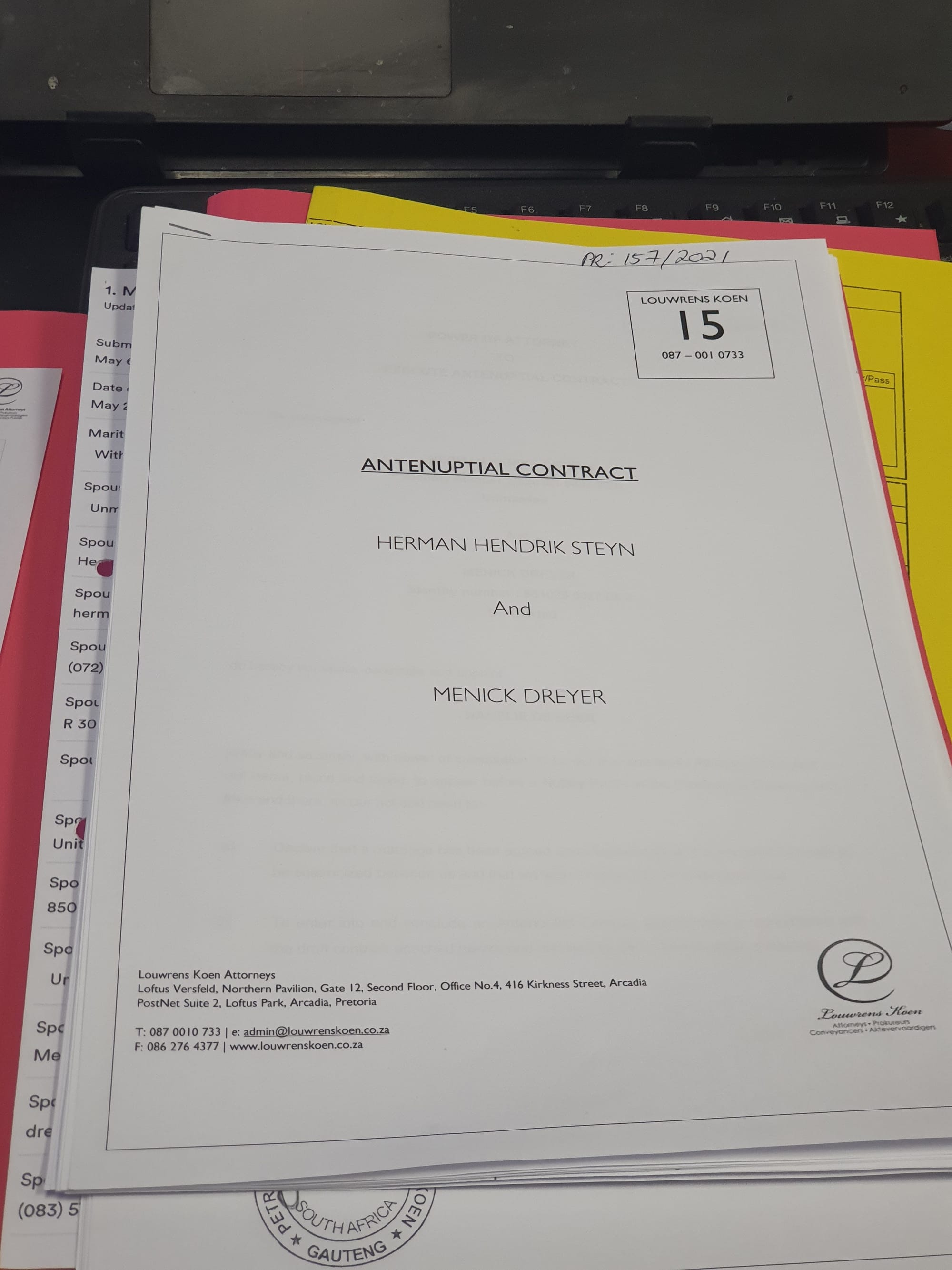 Antenuptial Contract cover.