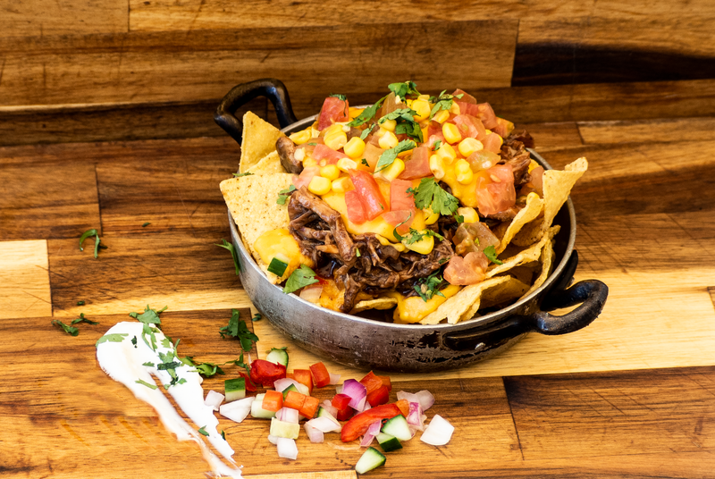 BBQ PULLED PORK NACHOS