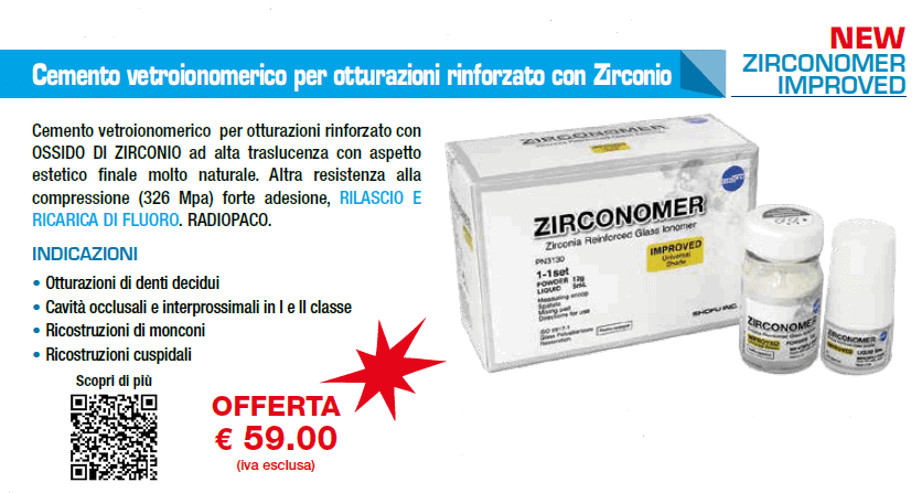 Cemento vetroionomerico per otturazioni rinforzato con Zirconio