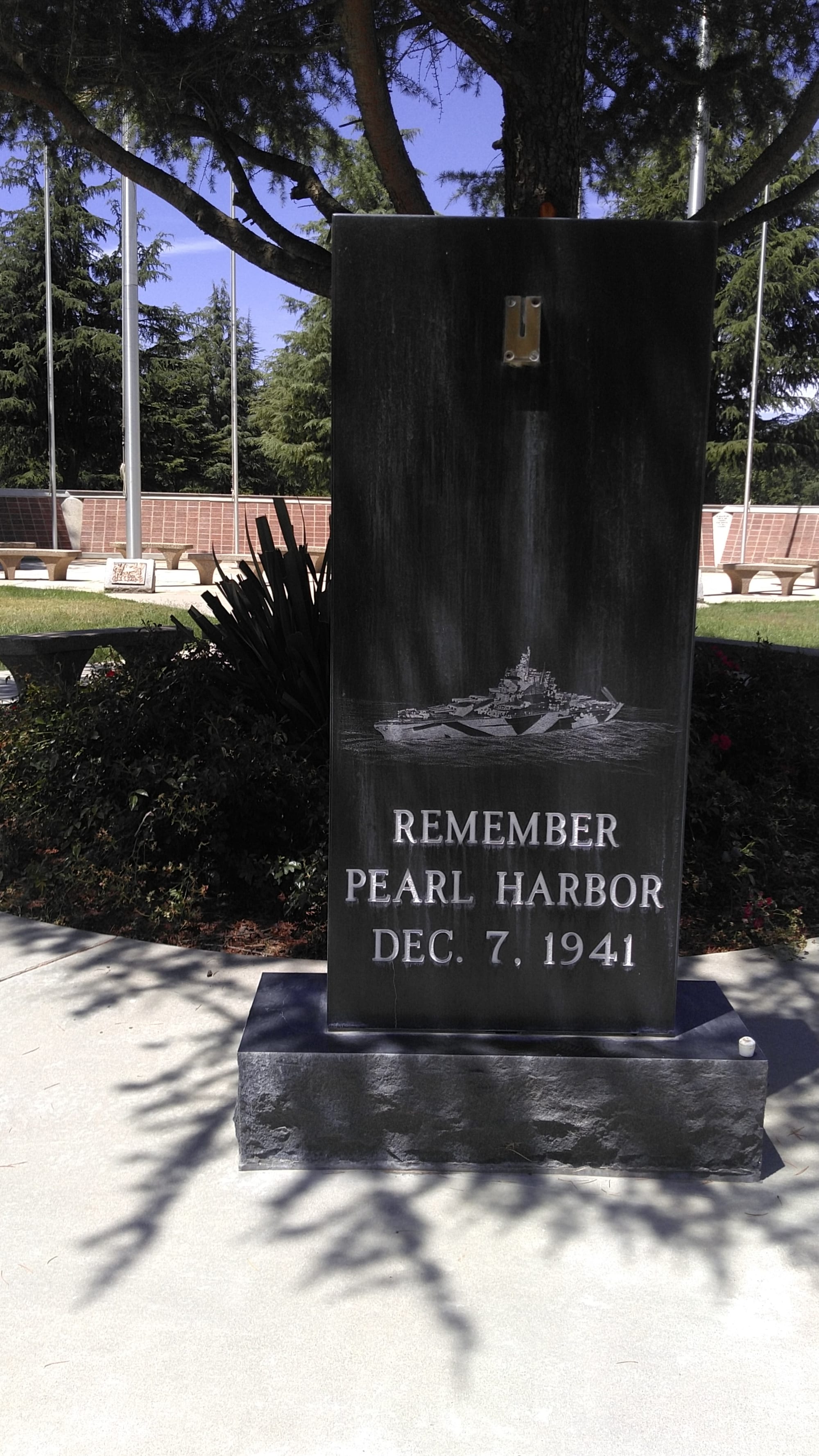 Bell is attached and rung each December 7th.