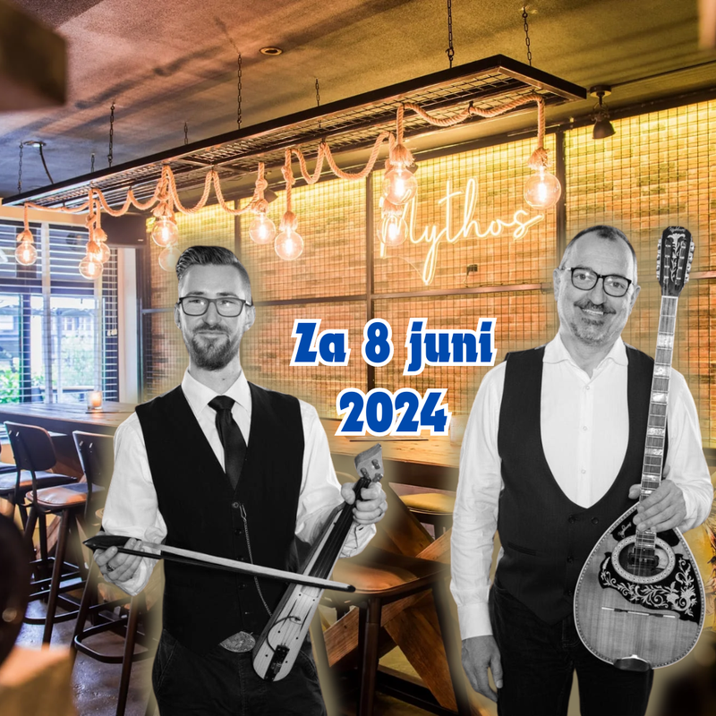 Mythos speelt  bij Mythos! Griekse culinaire en muzikale avond voor een onvergetelijke zaterdagavond diner!