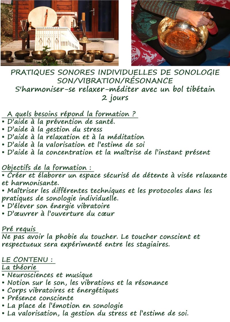 PRATIQUES SONORES INDIVIDUELLES EN  YOGA DU SON ET SONOLOGIE