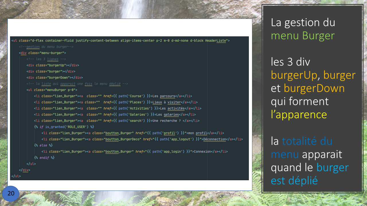 La présentation d'une fonction créée en Front