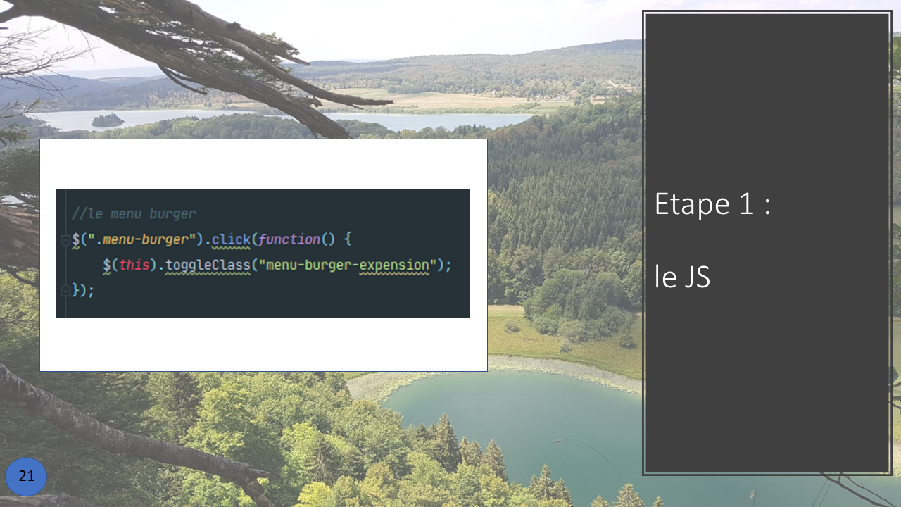 La présentation d'une fonction créée en Front