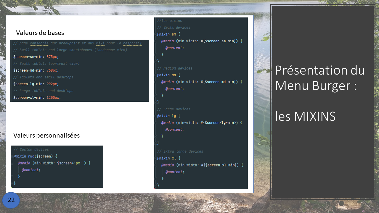 La présentation d'une fonction créée en Front