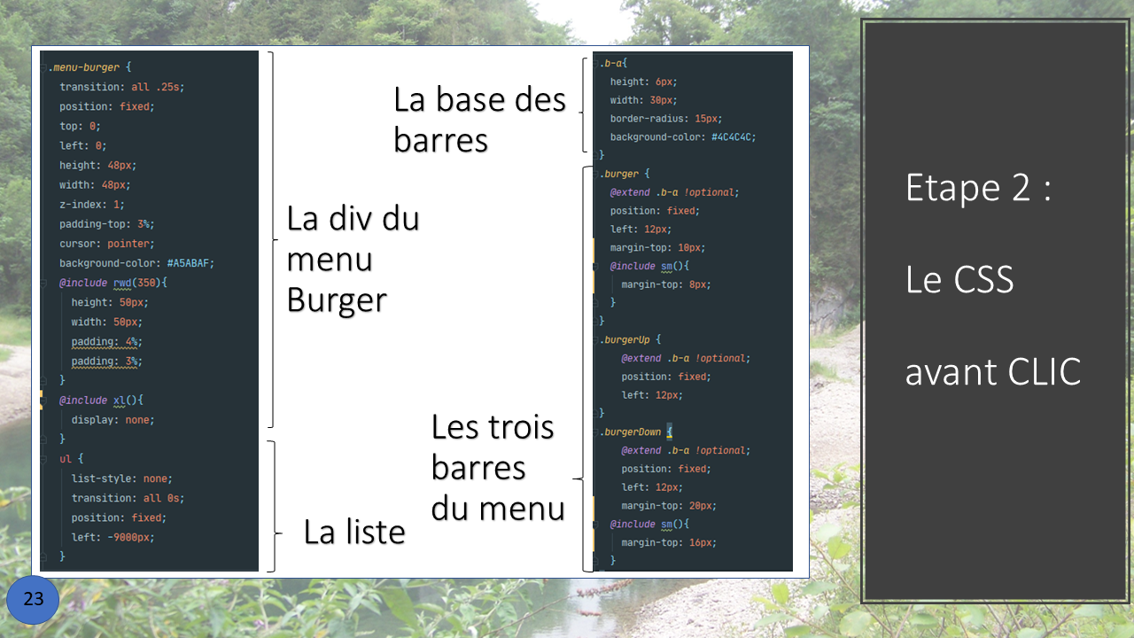 La présentation d'une fonction créée en Front