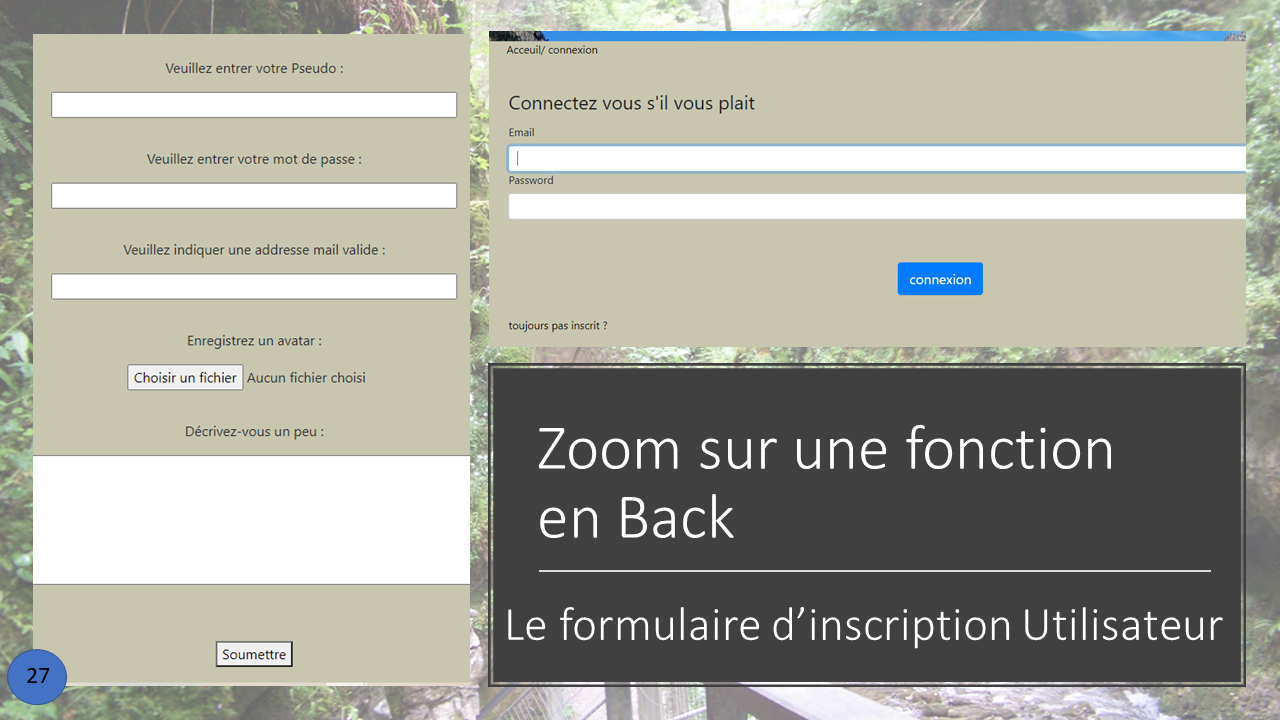 La présentation d'une fonction créée en Back