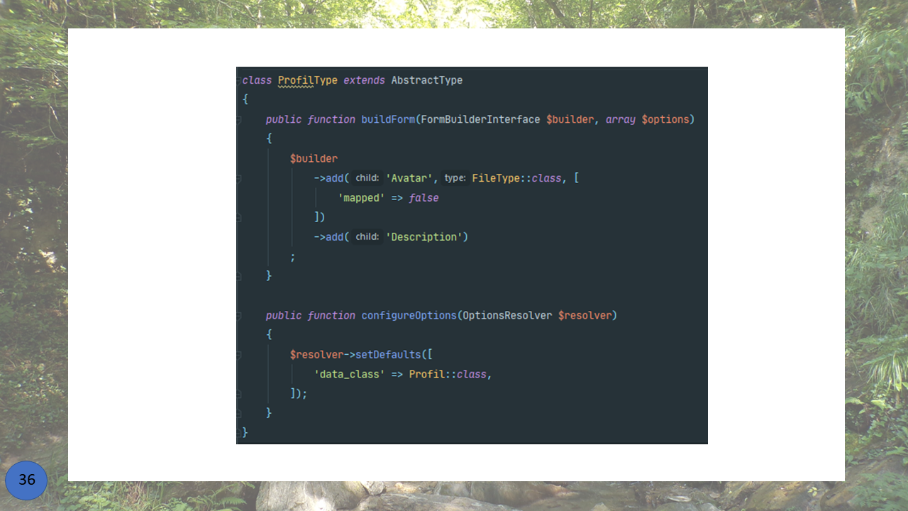 La présentation d'une fonction créée en Back