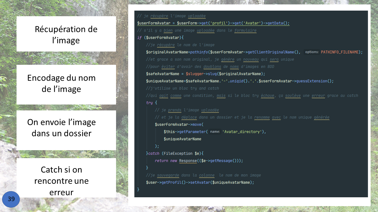 La présentation d'une fonction créée en Back