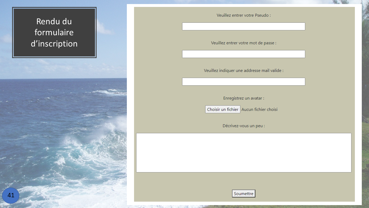 La présentation d'une fonction créée en Back