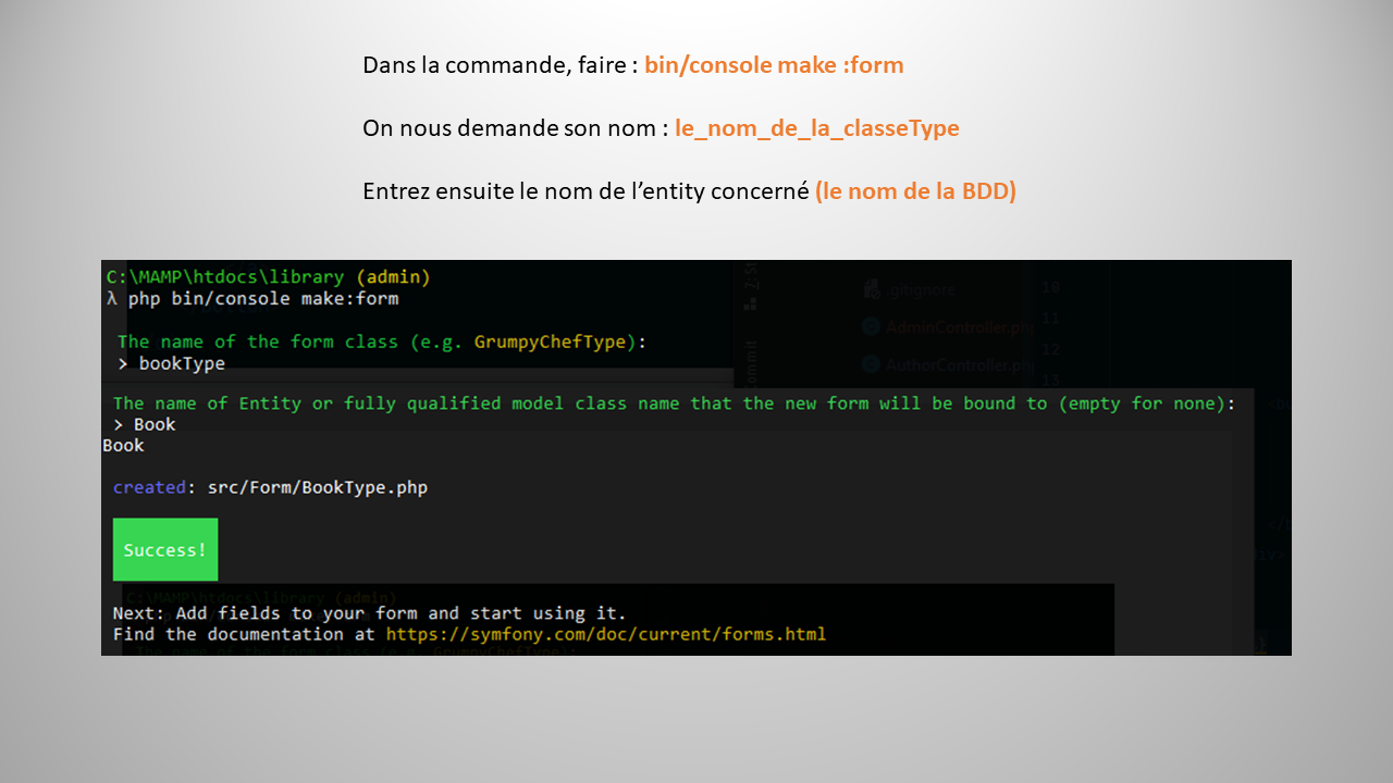 Première réalisation Symfony