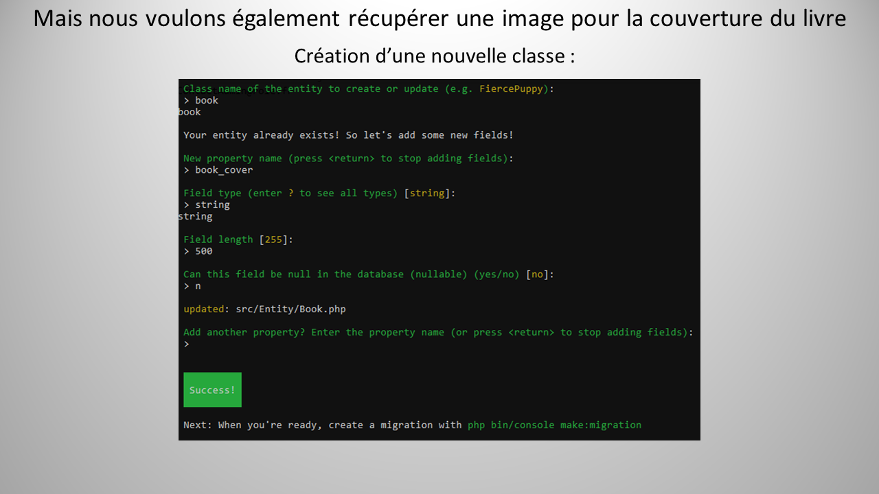 Première réalisation Symfony