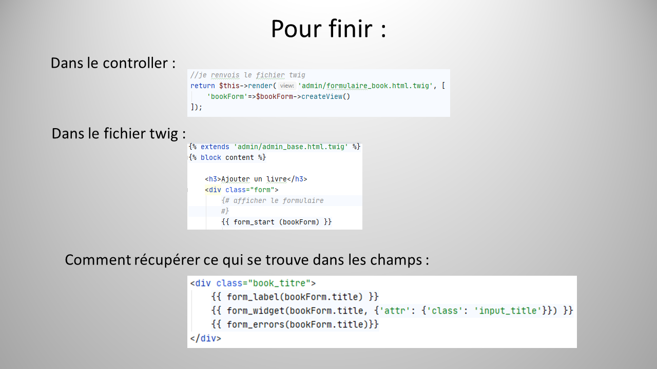 Première réalisation Symfony