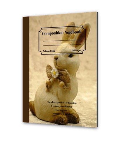 Composition Notebook With Bunny On Front Cover