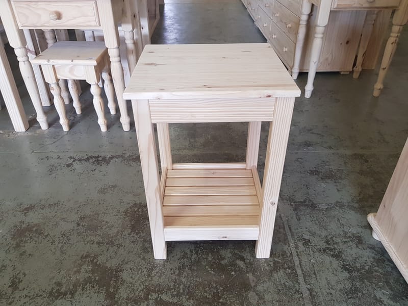 White Storage Wood Slatted Pedestal
