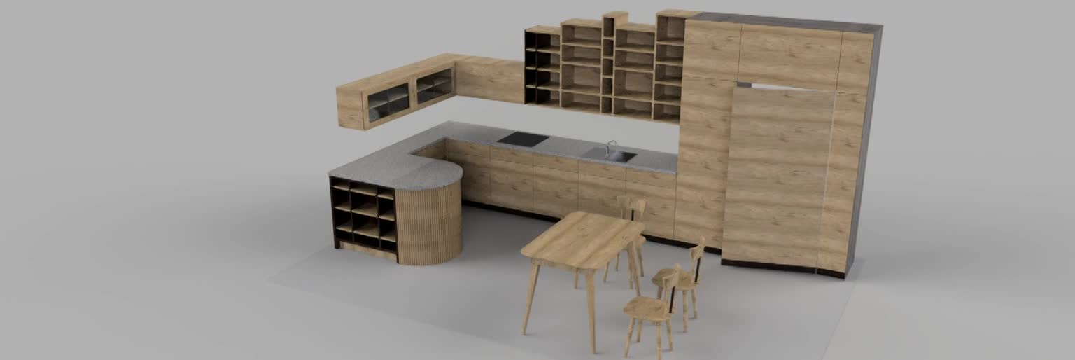 Cocina roble nogal // Kitchen oak walnut 