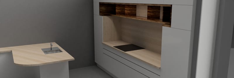 Cocina con peninsula // KItchen with half island