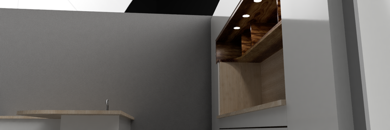 Cocina con peninsula // KItchen with half island