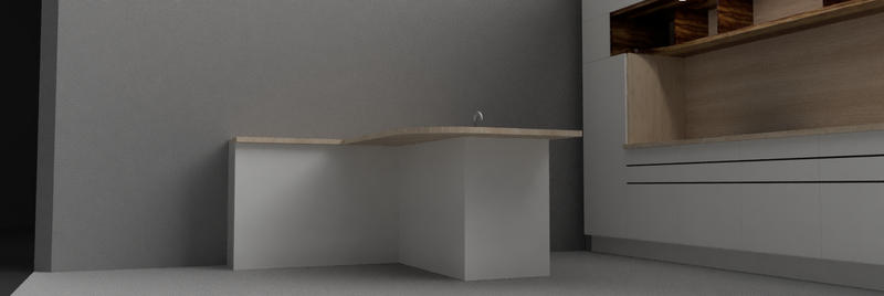 Cocina con peninsula // KItchen with half island
