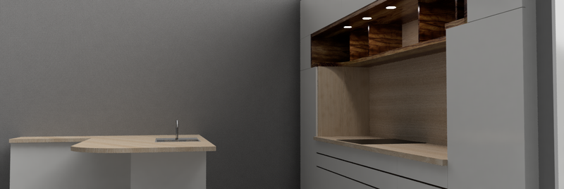 Cocina con peninsula // KItchen with half island