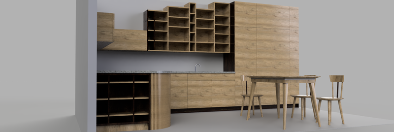 Cocina roble nogal // Kitchen oak walnut 