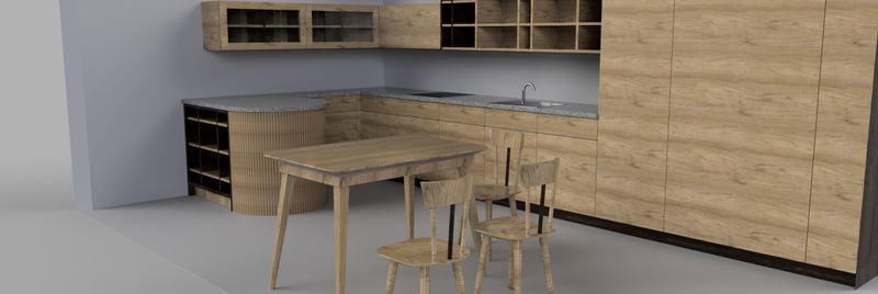 Cocina roble nogal // Kitchen oak walnut 