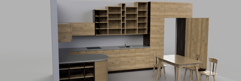 Cocina roble nogal // Kitchen oak walnut 