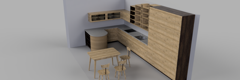Cocina roble nogal // Kitchen oak walnut 