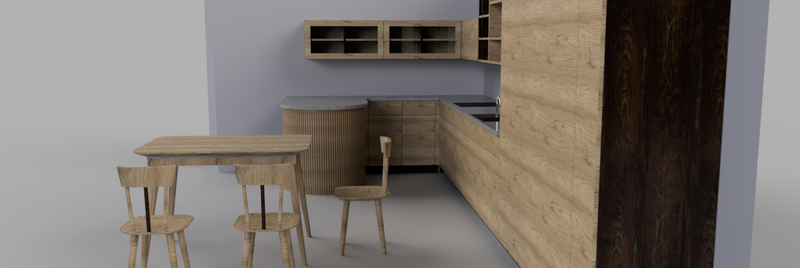 Cocina roble nogal // Kitchen oak walnut 