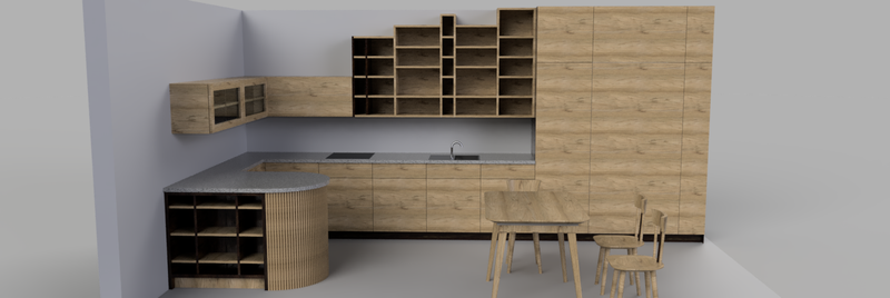 Cocina roble nogal // Kitchen oak walnut 