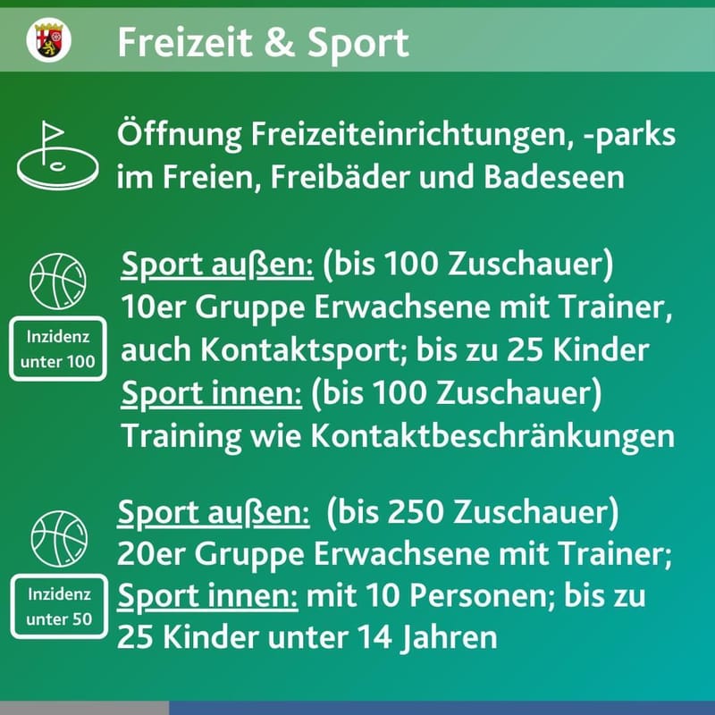 01.06.2021 - Nächste Woche dürfen wir wieder trainieren !!