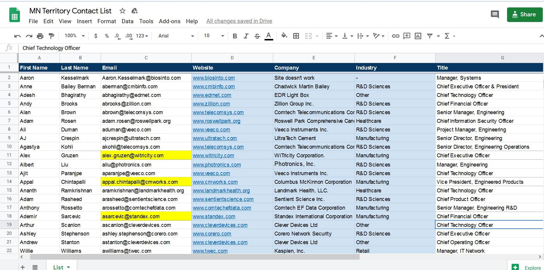 Spreadsheet to CRM