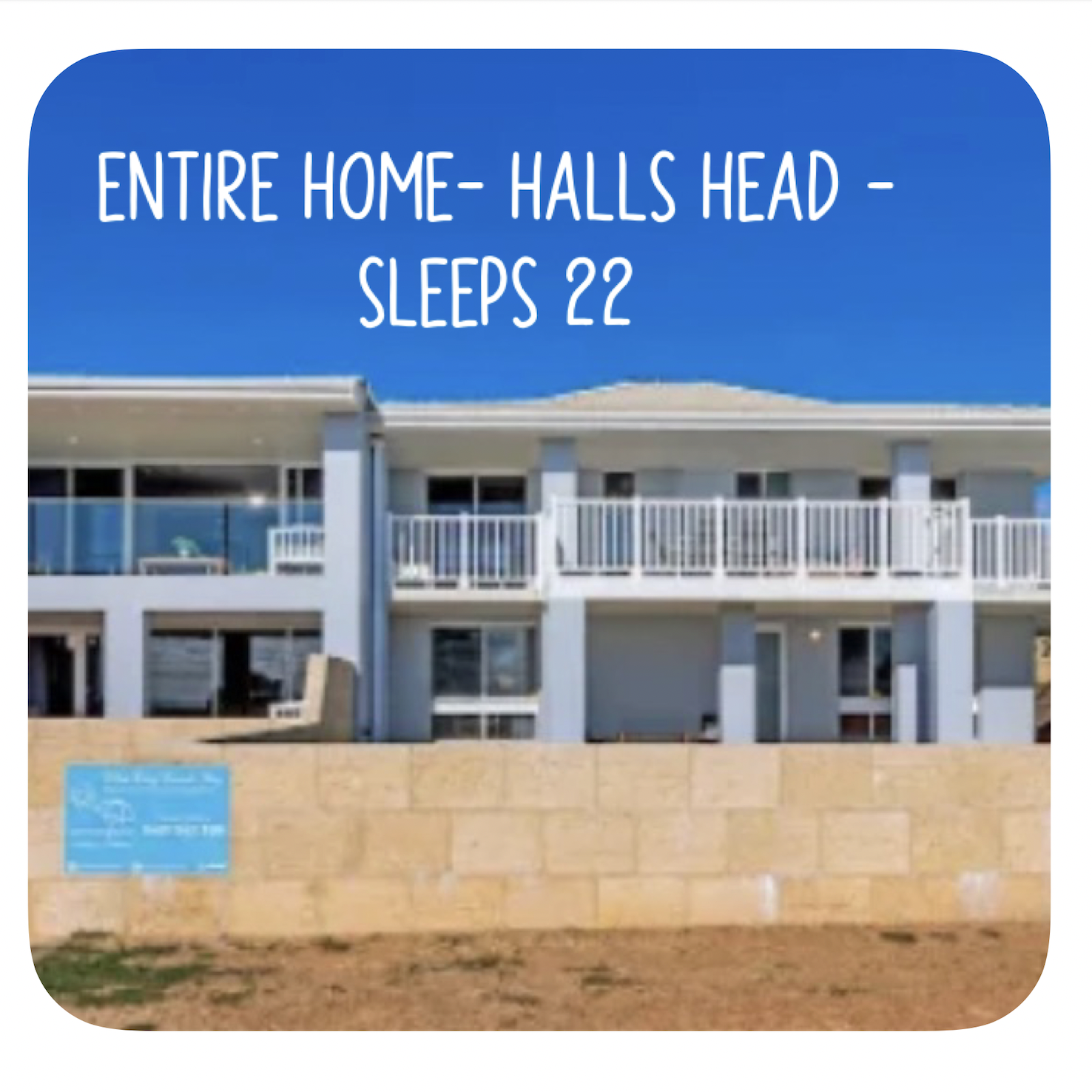 Entire Residential Home-Halls Head - Sleeps 22-PET FRIENDLY

Airbnb charge a sizeable booking fee to the customer! 
FOR  10%  DISCOUNT- Text Samantha on 0409 916 775 

Check the Link Below for more photos, availability  and details