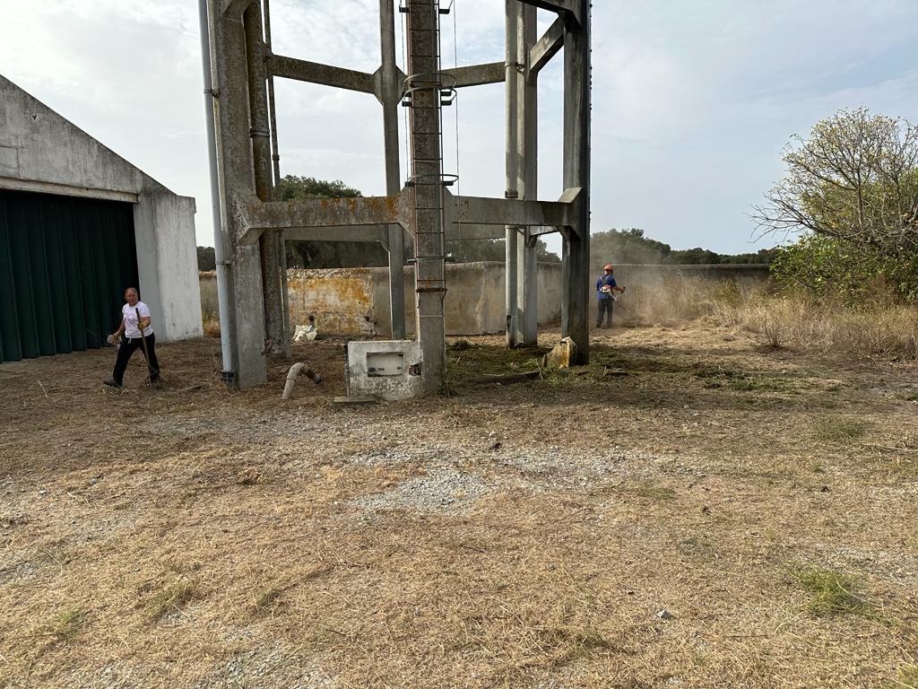 Limpeza do espaço envolvente do depósito de água de Casa Branca