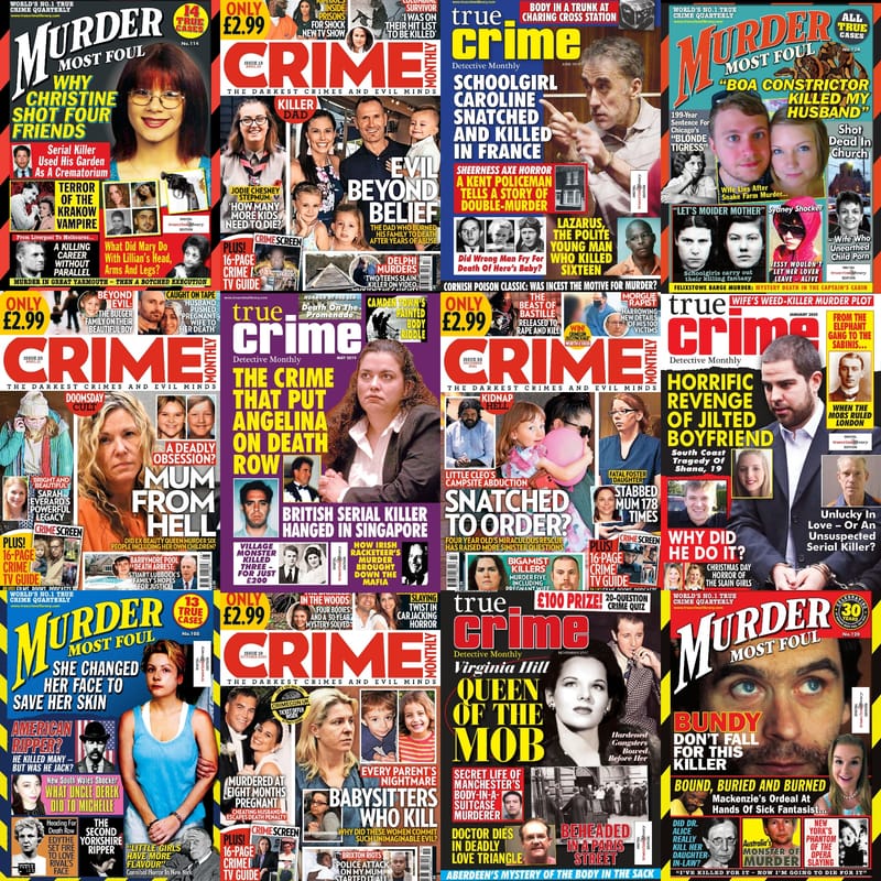 115 x True Crime and Murder Mystery Magazines back issues